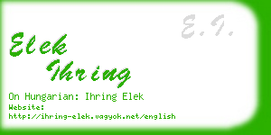 elek ihring business card